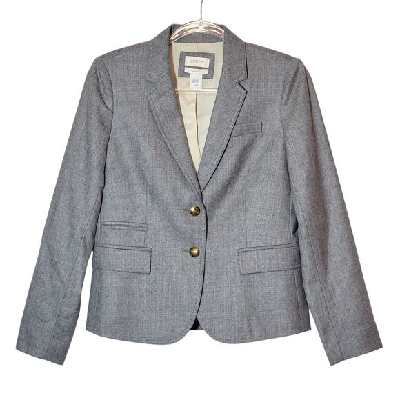 J.Crew Schoolboy Wool Blazer Gray Single Breasted Tailored Classic Office Chic 6 - Picture 2 of 16